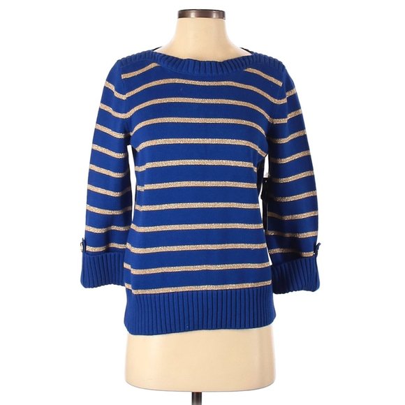 Jones New York Sweaters 23 Nwt Jones New York Blue Gold Striped